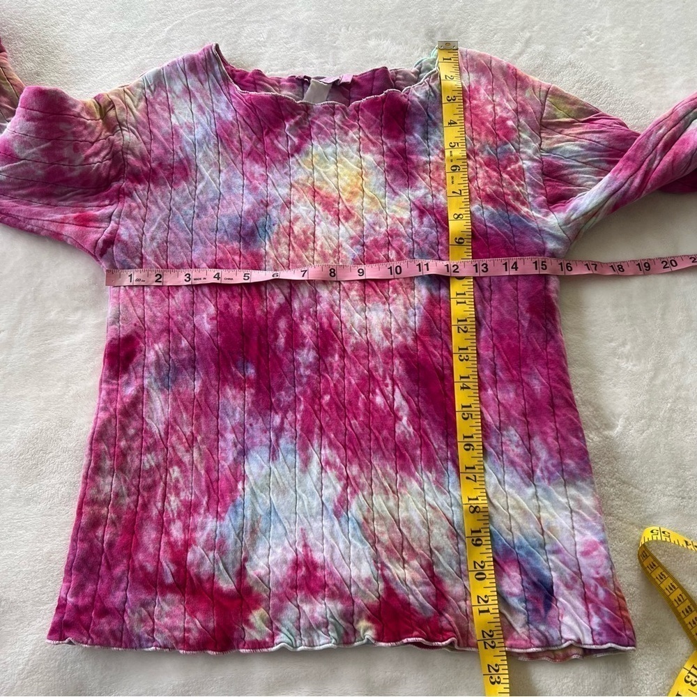 Vintage DKNY Tie Dye Pink Watercolor Long Sleeve Top Size Small - Picture 6 of 6